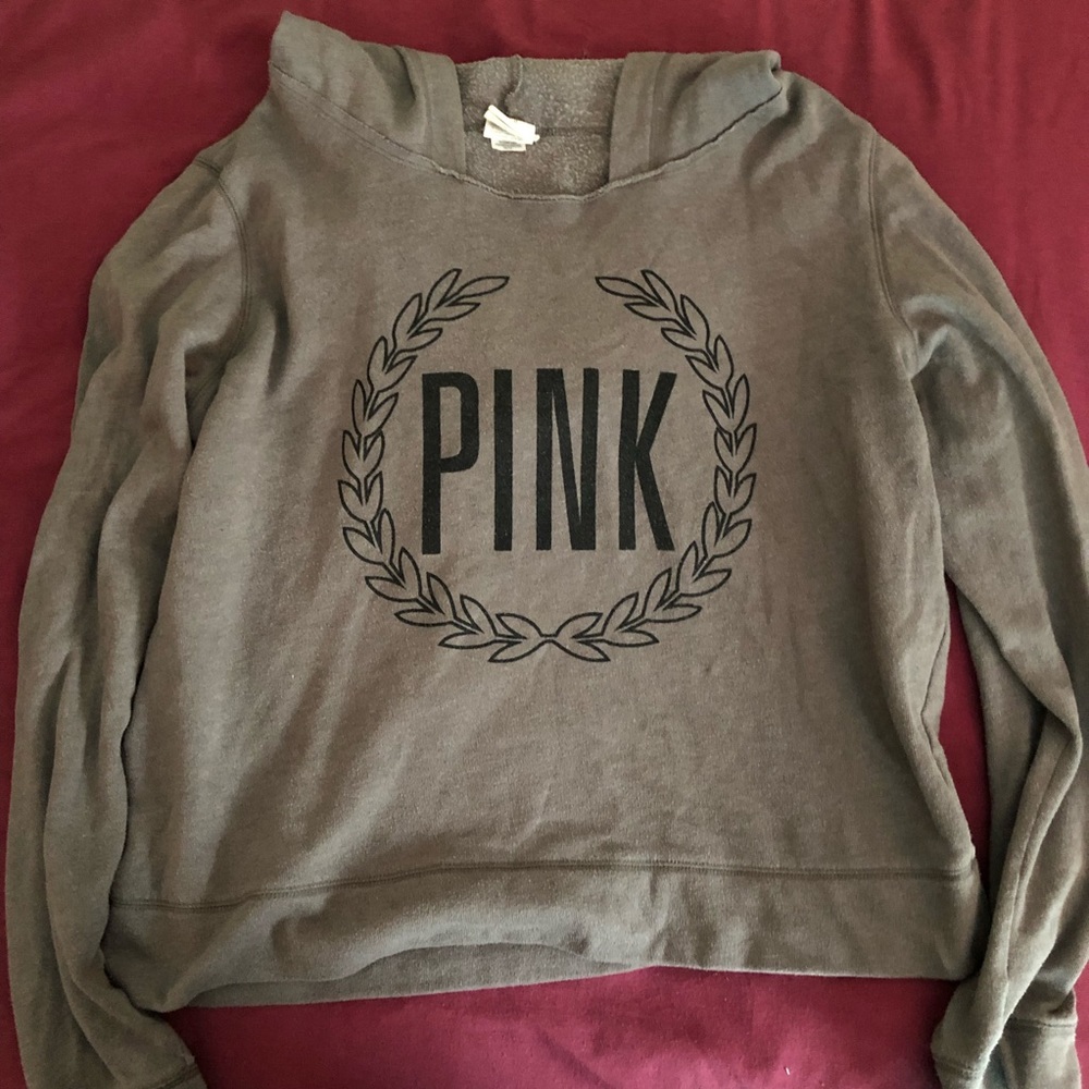 Gray Victoria’s Secret Love PINK top with hood